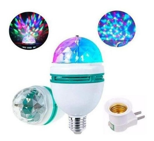 Lâmpada Led Colorido Globo Giratório Rgb Para Festas Bailes 110v/220v