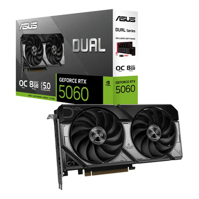 Tarjeta de Video ASUS Dual Nvidia GeForce RTX 5060 8GB GDDR7 OC Edicion 2 Fan DLSS 4.0 PCI Express 5.0 IA | Envío gratis