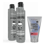 Kit Shampoo + Condi + Shampoo  Grizalhos Tróia Hair For Man 