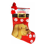 Bota Navidad Decorativa Diseño Perro