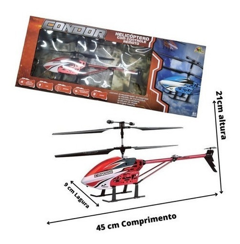 Helicóptero Controle Remoto Grande 3 Canais Giroscópio 2.4g