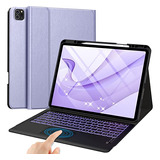 Funda Para iPad De Gen 6ta/5ta/4ta/3ra Con Teclado (morado)