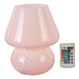 Lámpara De Mesa Led Regulable Moderna, Rc 16 Colores Rosado