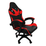 Silla Gamer Oficina Escritorio Linium Ergonómic Super Comoda Color Rojo Material Del Tapizado Cuero Sintético