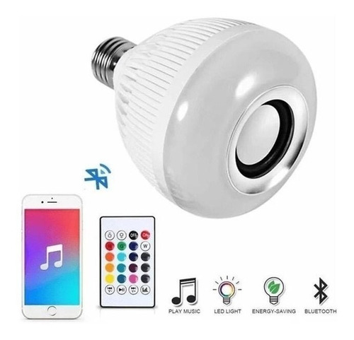 Lampada Led Rgb Bluetooth Caixa Som Music + Controle Remoto