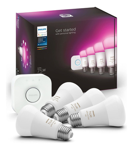 Philips Hue Kit De Iniciación De Bombillas Led A19 (versi