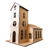Miniatura De Igreja Em Madeira Mdf Para Maquete Desmontadas