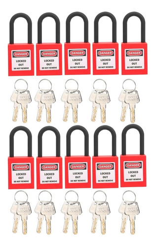 Candado De Seguridad Industrial Candado Dielectrico,10pcs Color Rojo