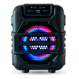 Parlante Portatil Bluetooth Retroiluminado Luz Led Radio Color Negro