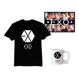 Paquete Kpop Exo Playera Taza Y Póster