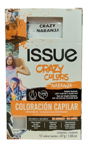 Color Fantasía Crazy Colors Issue Sachet X47g S/amoníaco X2u