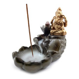 Incensário Cascata De Fumaça Ganesha Flores + Incenso Cone