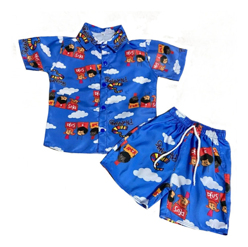 Conjunto Infantil Camiseta Bermuda Roupa Temática