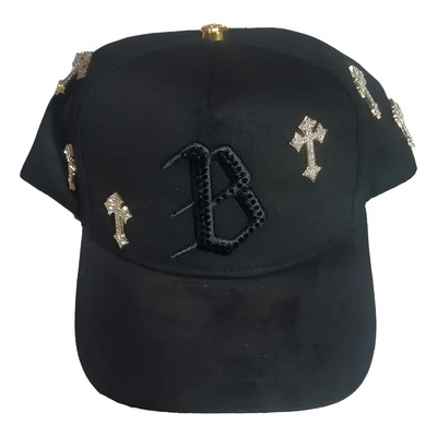 Gorra Barbas Hats B Chrome Black Oro  Diamantes Premium | Meses sin interés