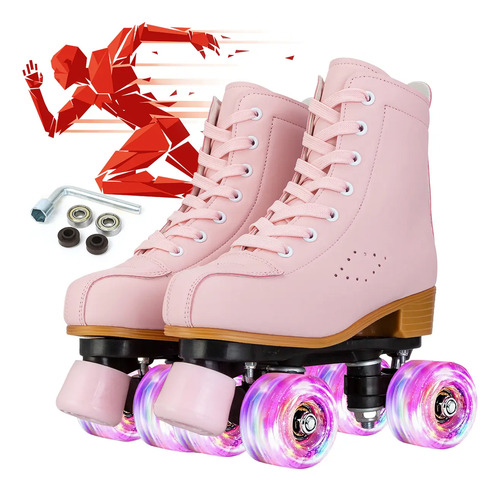 Patines Clásicos Con Freno Y 4 Ruedas Luminosas