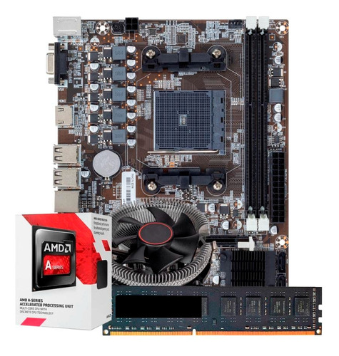 Kit Upgrade Amd A6-7480 + Cooler + Placa Mae Fm2 + 8gb Ddr3