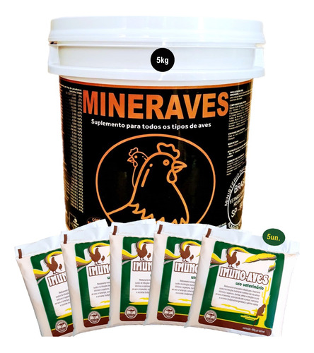 Imunoaves E Mineraves 5kg Minerais Galinha Frango Pintinhos