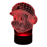Lámpara Visual 3d Súper Mario Cara