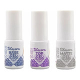 Mc Nails. Kit Base + Top Coat + Top Mate , Gel 3 Pasos, Uñas