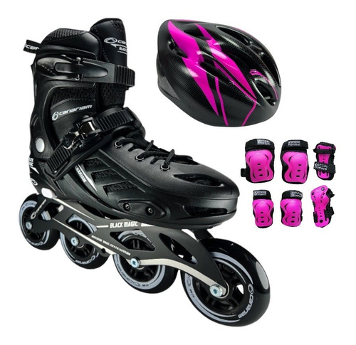 Combo Patines Semiprofesionales Canariam Black Magic