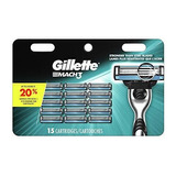 Cuchillas De Afeitar Gillette Mach3 Para Hombre, 15 Unidades