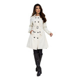 Casaco Feminino Sobretudo Forrado Trench Coat 