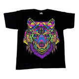 Camiseta Unisex Mandala Lobo Colores