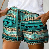 Shorts De Praia Pantalone Com Bolsos Florais