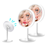 Espejo De Maquillaje Con Ventilador Y Luces Led