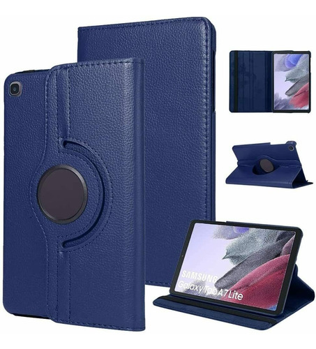 Funda Giratoria Para Galaxy Tab A7 Lite 8.7 T220 Azul Marino