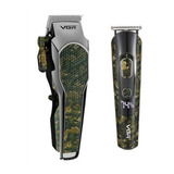 Combo Vgr Camuflado Maquina Corte Pelo V-299 + Trimmer V-271