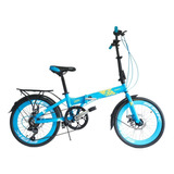 Bicicleta Plegable Sbk Rodado 20 6 Vel Shimano Con Porta Paq