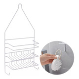 Organizador Ducha Baño 2 Estantes Colgante Metal Blanco 