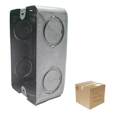 Pack 50 Cajas Metálicas Chalupa Acero 2x4 Pulgadas Argos Plateado