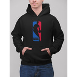 Poleron Nba Logo Original Canguro Algodon Estampado Invierno