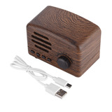 Bocina Bluetooth Portátil Retro Madera Escritorio Radio Fm