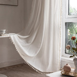 Roomtalks - Cortinas De Lino Con Borlas, Estilo Moderno, Fra