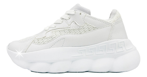 Zapatillas Plataforma Mujer Hombre Blanco Urbana Sneaker 