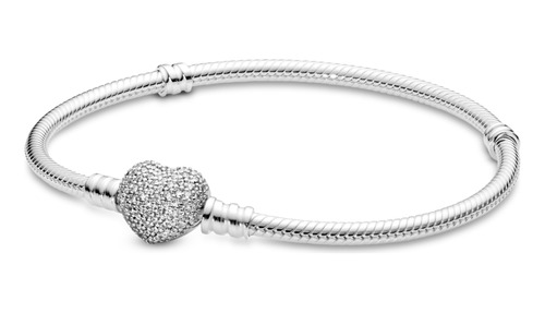 Brazalete Pandora Moments Con Broche De Corazón Centelleante