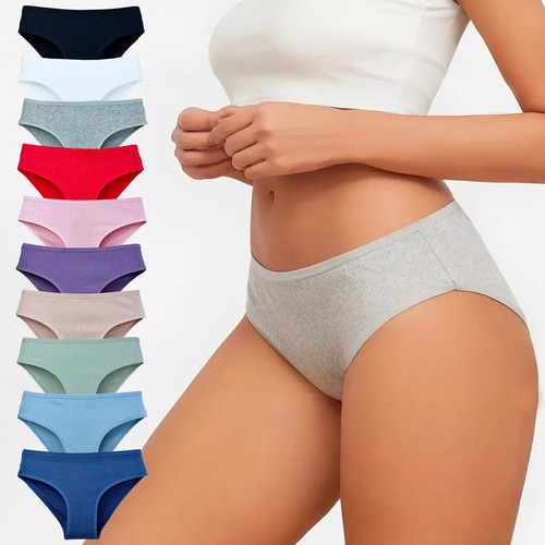 Bragas De Mujer Transpirables De Algodón Puro 10 Piezas | MercadoLibre