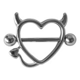 Piercing Aro Nipple Corazon Diablito Acero Quirurgico 316l