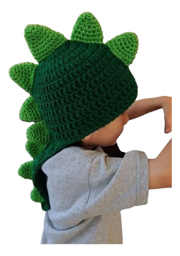 Gorro Dinosaurio Largo Tejido Crochet 