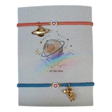 Pulseras Astronauta Y Saturno Para Pareja Y Amigos Detalle