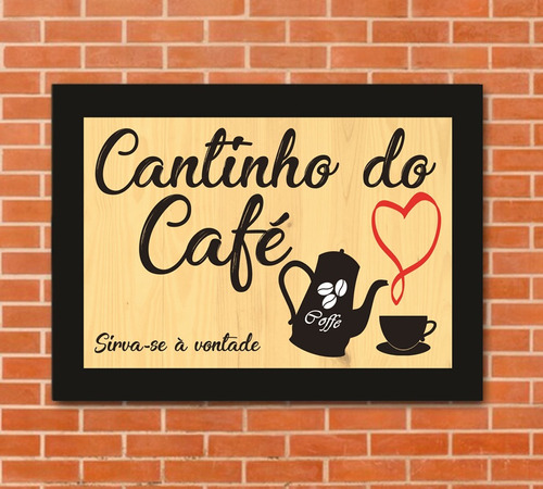 Quadro Cantinho Do Café Decorativo Cozinha Moderna 20x28cm