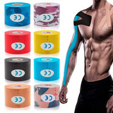 Kinesio Tape Fita Adesiva Fisioterapia Muscular Bandagem 5x5 Cor Vermelho