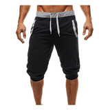 Short Deportivo Hombre 3/4 Pantalón Corto Verano Algodon