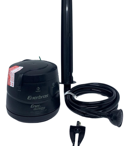 Chuveiro Ducha Enerducha Preto 110v/220v + Braço Cano 30cm