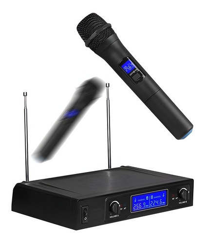 Micrófonos Karaoke Uhf Profesional 2 Ch Inalámbrico Dual