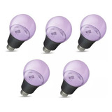 Pack 5pz Foco Ultravioleta Luz Negra Led 9w Fiestas Neon  