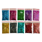 Kit Glitter Holográfico - 10 Cores Para Resina Epóxi 